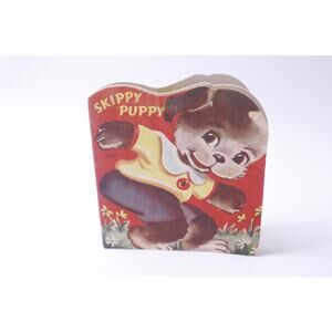 Skippy Puppy, Picture Book, 1949, Shape Book, Vintage, Softcover ~ 250407-WH 166